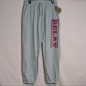 Totally Pink Gray Relax Lounge Sweatpants with Pockets size XL